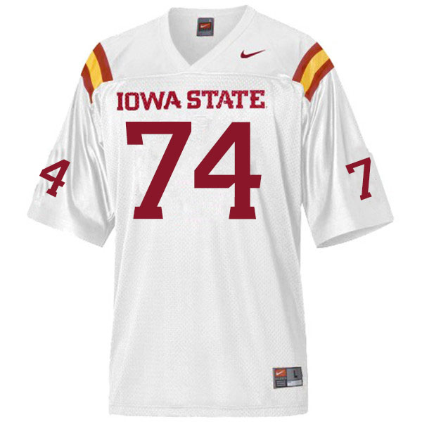 Men #74 Hayden Pauls Iowa State Cyclones College Football Jerseys Sale-White